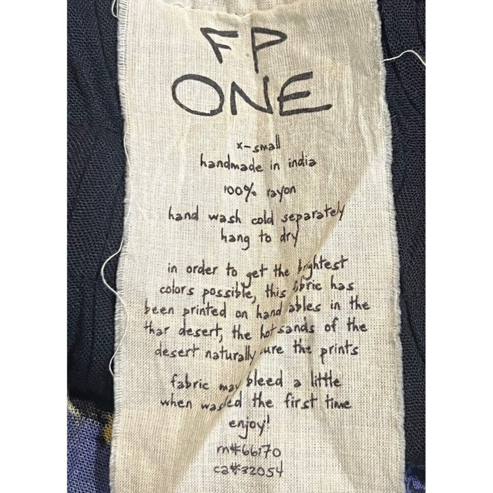 Free People One Imperial Palm Pintuck Printed Boho Artsy Dress Date Night XS - Picture 5 of 8
